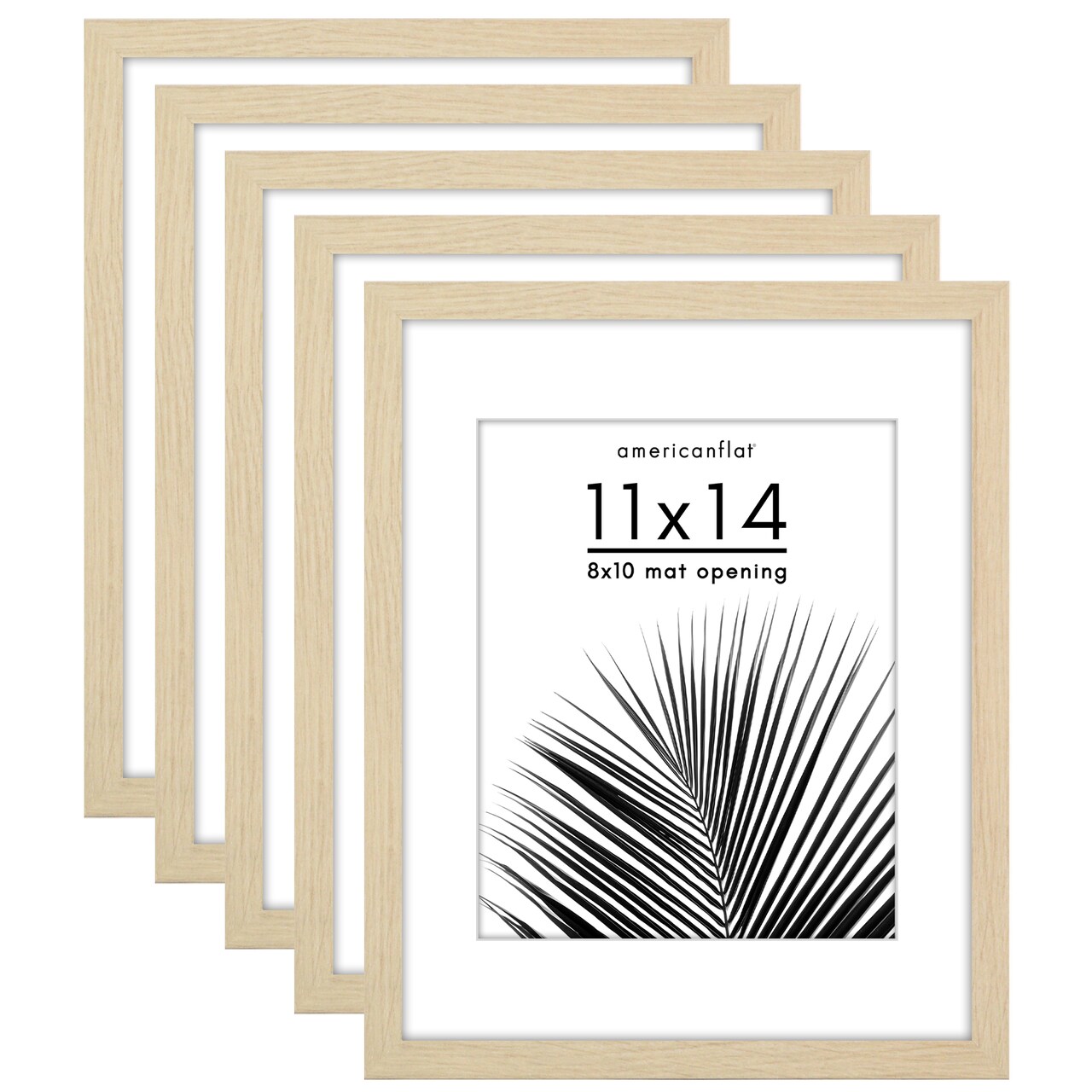 Americanflat Picture Frame Set with Mat - Set of 5 - Photo Frame Set of Five for Wall Display - Plexiglass Cover - Hanging Hardware